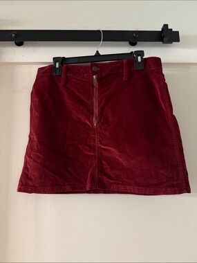 Madewell Burgundy Velvety Mini Skirt